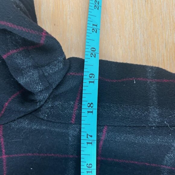 Talbots Blazer Jacket Womens 14 Black Red Plaid Wool Blend Preppy Academia - Picture 9 of 10